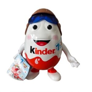 Kinder Egg Surprise Plastic Mascot Figurine Aviator Pilot Storage Container 9.5”
